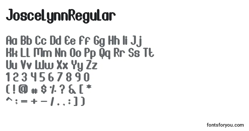 JoscelynnRegularフォント–アルファベット、数字、特殊文字