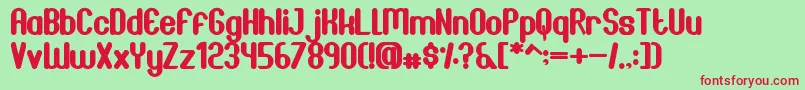 JoscelynnRegular Font – Red Fonts on Green Background