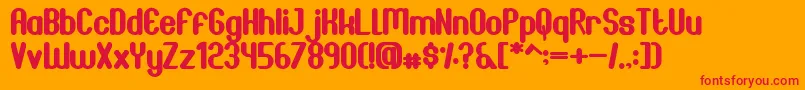 JoscelynnRegular Font – Red Fonts on Orange Background