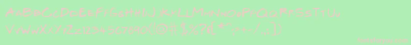 フォントJosef Xuereb s Friends   Bold Italic – 緑の背景にピンクのフォント