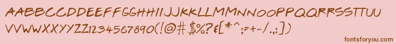 fuente Josef Xuereb s Friends   Bold – Fuentes Marrones Sobre Fondo Rosa