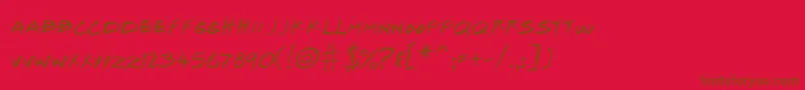 Fonte Josef Xuereb s Friends   Italic – fontes marrons em um fundo vermelho