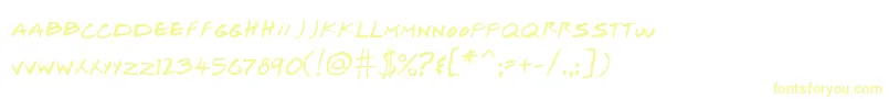 Josef Xuereb s Friends   Italic-fontti – keltaiset fontit valkoisella taustalla