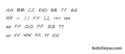 Überblick über die Schriftart Josef Xuereb s Friends   Italic