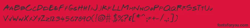 Josef Xuereb s Friends   Regular Font – Black Fonts on Red Background