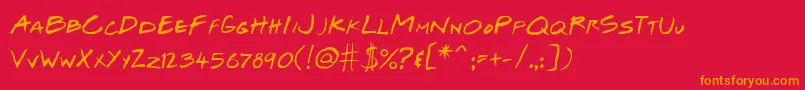 Josef Xuereb s Friends   Regular Font – Orange Fonts on Red Background