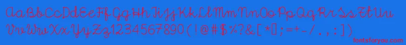 josemima Font – Red Fonts on Blue Background