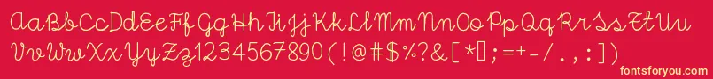 josemima Font – Yellow Fonts on Red Background