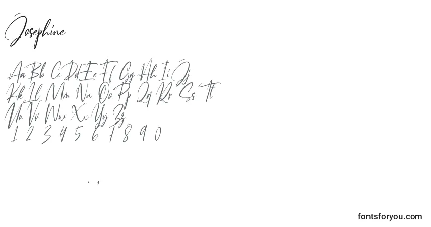 Шрифт Josephine – алфавит, цифры, специальные символы