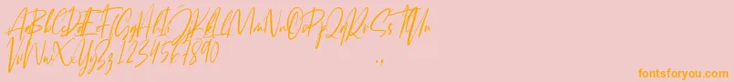 Josephine Font – Orange Fonts on Pink Background