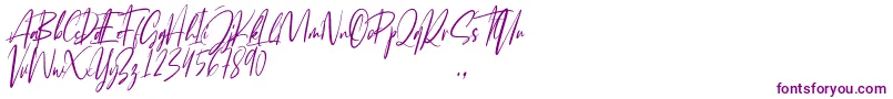 Josephine-Schriftart – Violette Schriften auf weißem Hintergrund