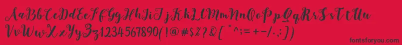 Joshan Demo Font – Black Fonts on Red Background