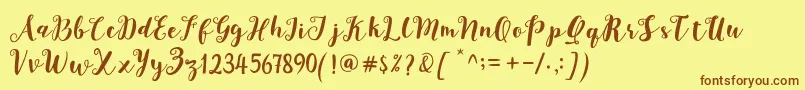 Joshan Demo Font – Brown Fonts on Yellow Background