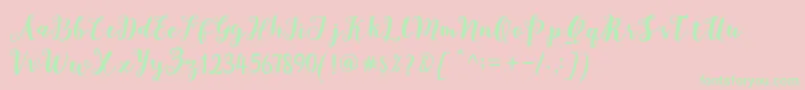 Joshan Demo Font – Green Fonts on Pink Background