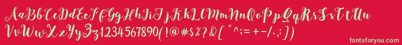 Joshan Demo Font – Green Fonts on Red Background