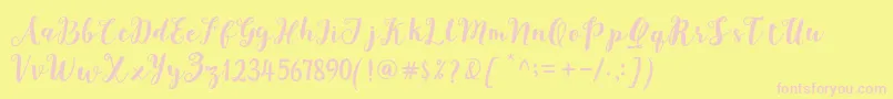 Joshan Demo Font – Pink Fonts on Yellow Background