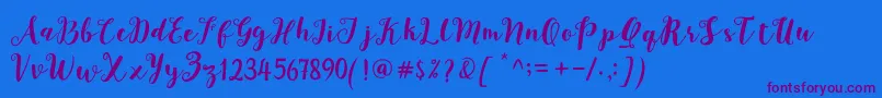 Joshan Demo Font – Purple Fonts on Blue Background