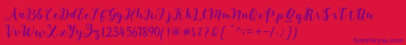 Joshan Demo Font – Purple Fonts on Red Background
