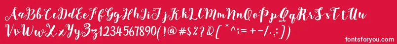 フォントJoshan Demo – 赤い背景に白い文字