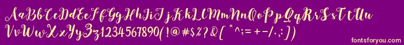 Joshan Demo Font – Yellow Fonts on Purple Background