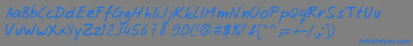 Josschrift Font – Blue Fonts on Gray Background