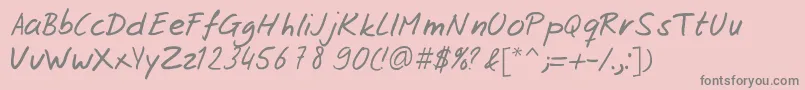 Josschrift Font – Gray Fonts on Pink Background