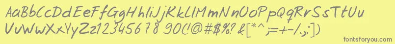 Josschrift Font – Gray Fonts on Yellow Background