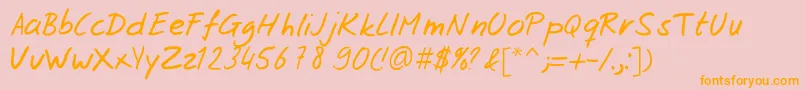 Josschrift Font – Orange Fonts on Pink Background