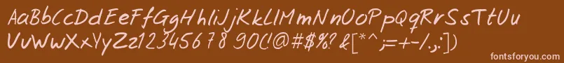 Josschrift Font – Pink Fonts on Brown Background