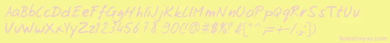 Josschrift Font – Pink Fonts on Yellow Background