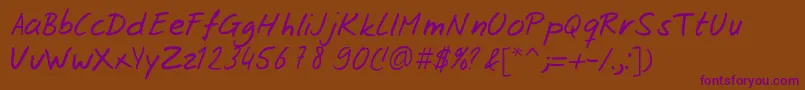 Josschrift Font – Purple Fonts on Brown Background