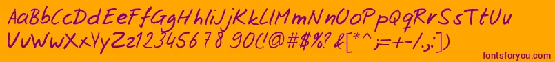Josschrift Font – Purple Fonts on Orange Background