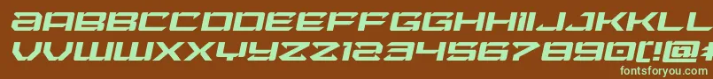 Laserwolfexpandital-fontti – vihreät fontit ruskealla taustalla