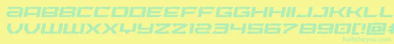 Laserwolfexpandital Font – Green Fonts on Yellow Background