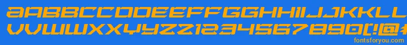 Laserwolfexpandital Font – Orange Fonts on Blue Background