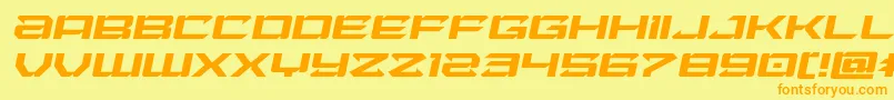 Laserwolfexpandital-Schriftart – Orangefarbene Schriften auf gelbem Hintergrund