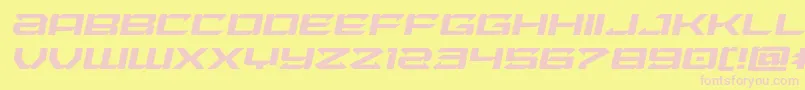 Laserwolfexpandital-fontti – vaaleanpunaiset fontit keltaisella taustalla