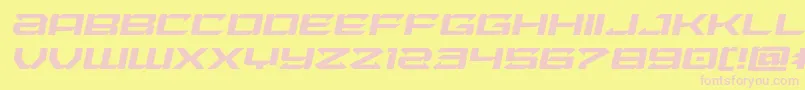 Laserwolfexpandital-Schriftart – Rosa Schriften auf gelbem Hintergrund