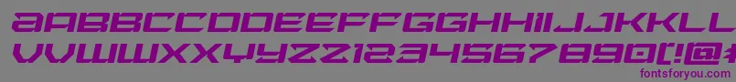 フォントLaserwolfexpandital – 紫色のフォント、灰色の背景