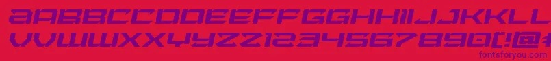 フォントLaserwolfexpandital – 赤い背景に紫のフォント
