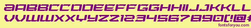 Laserwolfexpandital Font – Purple Fonts on Yellow Background
