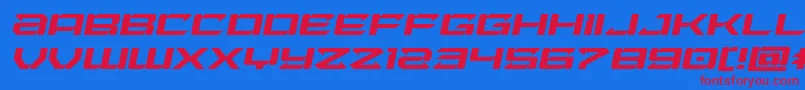 Laserwolfexpandital Font – Red Fonts on Blue Background