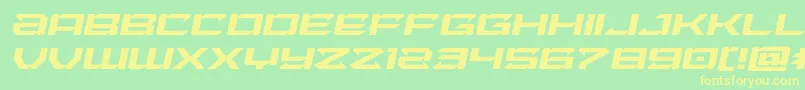 Laserwolfexpandital Font – Yellow Fonts on Green Background