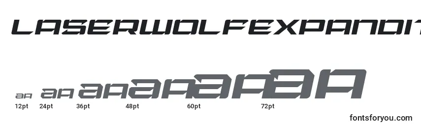 Размеры шрифта Laserwolfexpandital