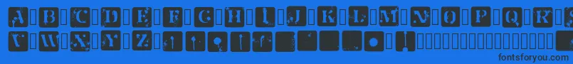 Czcionka JotSpInverted Regular – czarne czcionki na niebieskim tle