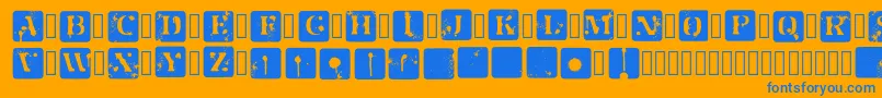 JotSpInverted Regular Font – Blue Fonts on Orange Background