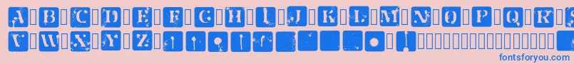 JotSpInverted Regular-Schriftart – Blaue Schriften auf rosa Hintergrund