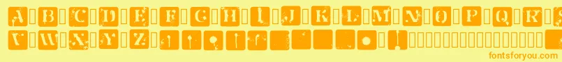 JotSpInverted Regular Font – Orange Fonts on Yellow Background