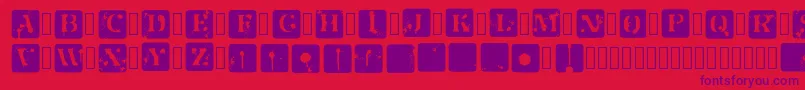 JotSpInverted Regular-fontti – violetit fontit punaisella taustalla