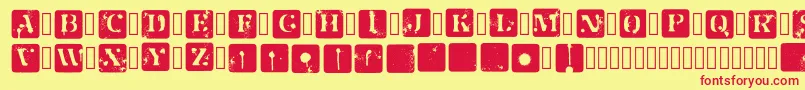 JotSpInverted Regular Font – Red Fonts on Yellow Background
